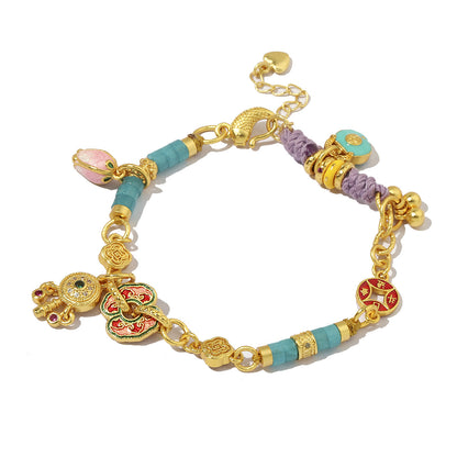 24K real gold plated beaded bracelet