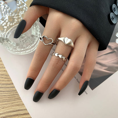 Open Heart Ring 5-piece Hollow