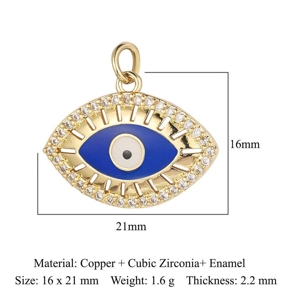 Devil's Eye Cross Copper Zircon Pendant