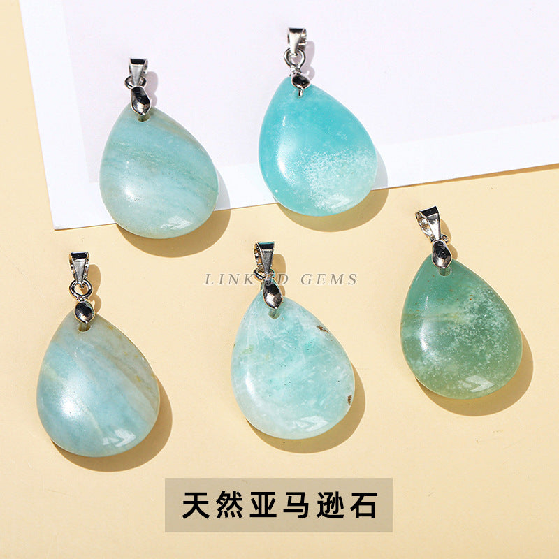 18 * 25 natural stone crystal jade water drop pendant