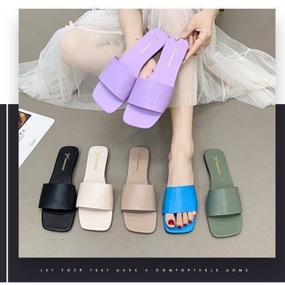 Solid color slippers