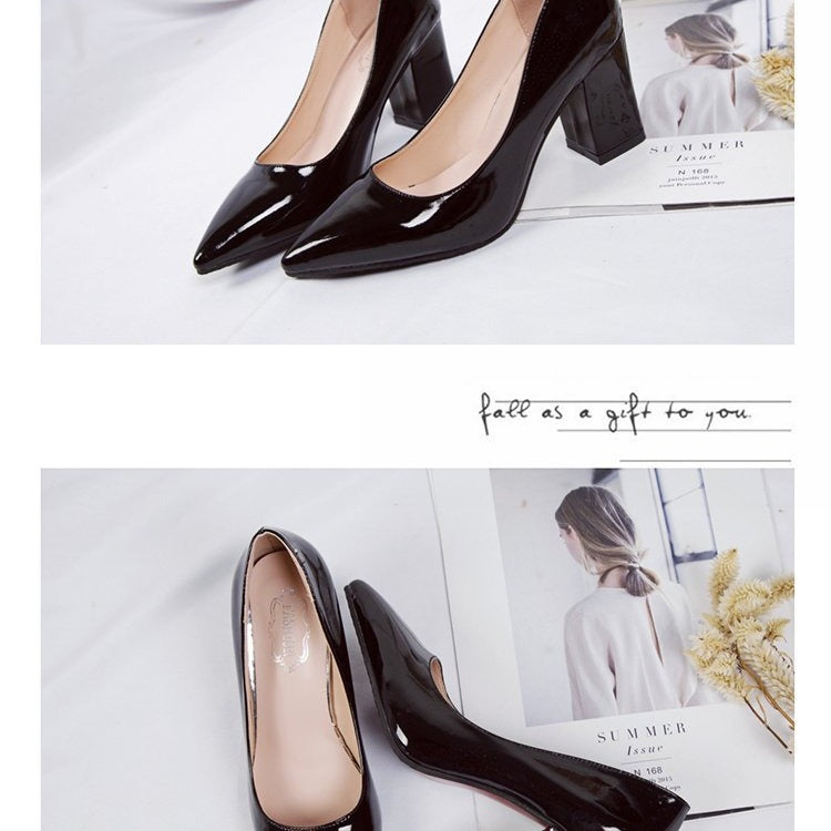 PU pointed high heels women's shoes