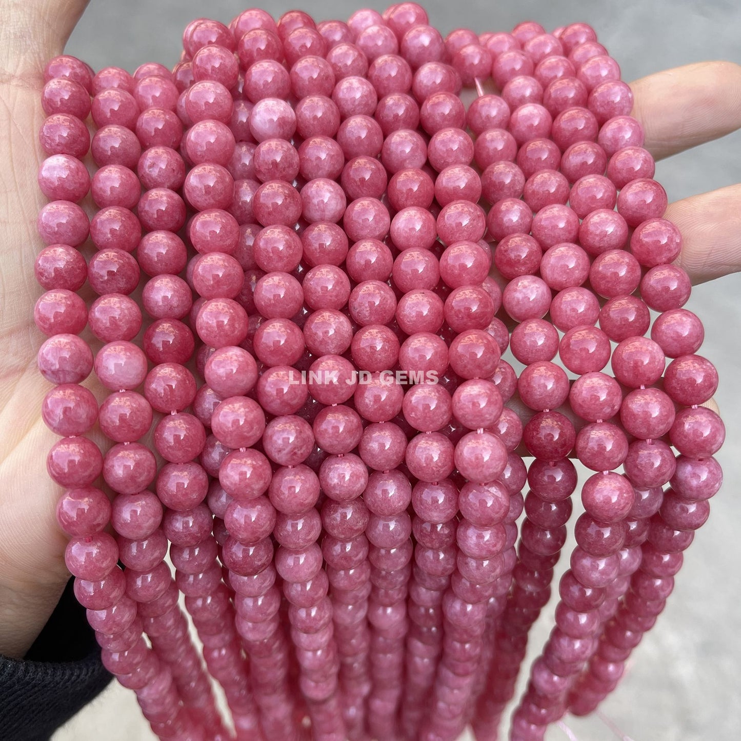 Perlas sueltas de calcedonia de piedra roja argentina de imitación 