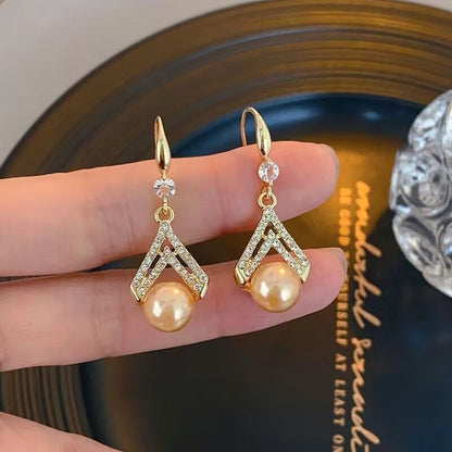 Champagne pearl earrings