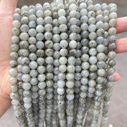 Natural white sparkling stone loose beads moonstone round beads