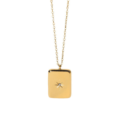 18K Gold Zircon Star Energy Necklace