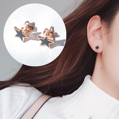 Versatile titanium steel small stud earrings