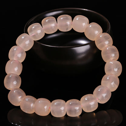 Natural Grapefruit Pink Afghan Jade Old Bead Bracelet