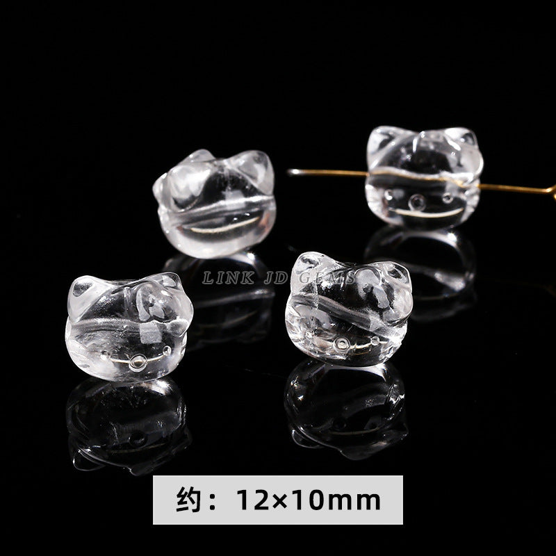 Natural white crystal jewelry accessories loose bead engraving