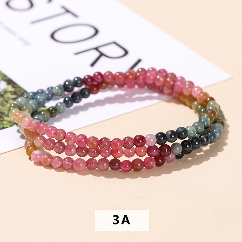 Natural tourmaline multi-circle bracelet