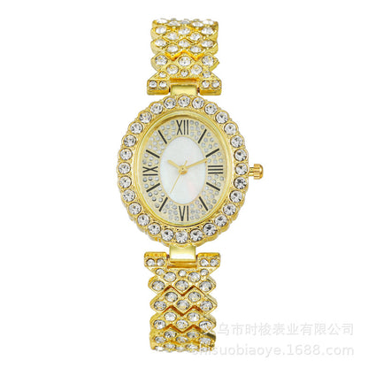 Diamond-Embedded Womens Watch Full-Diamond Bracelet