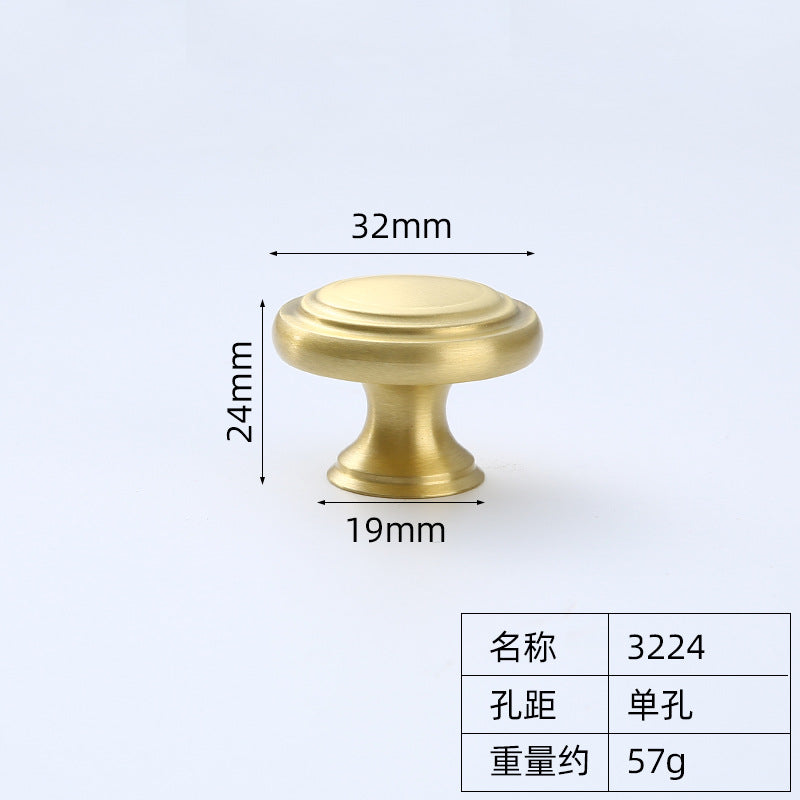 Solid brass cabinet door pull handle