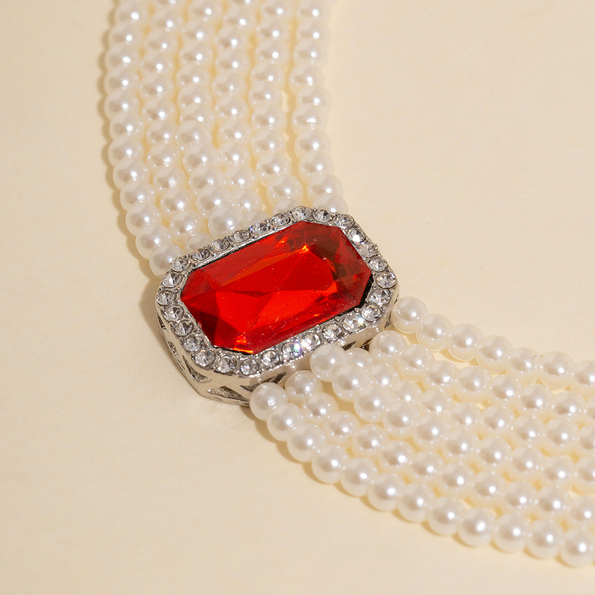 Multi-layered diamond necklace