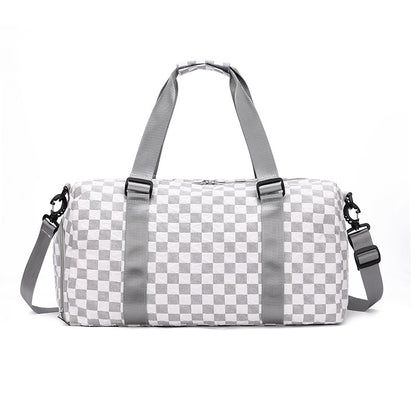 Fashion Plaid Fitness Travel Bag