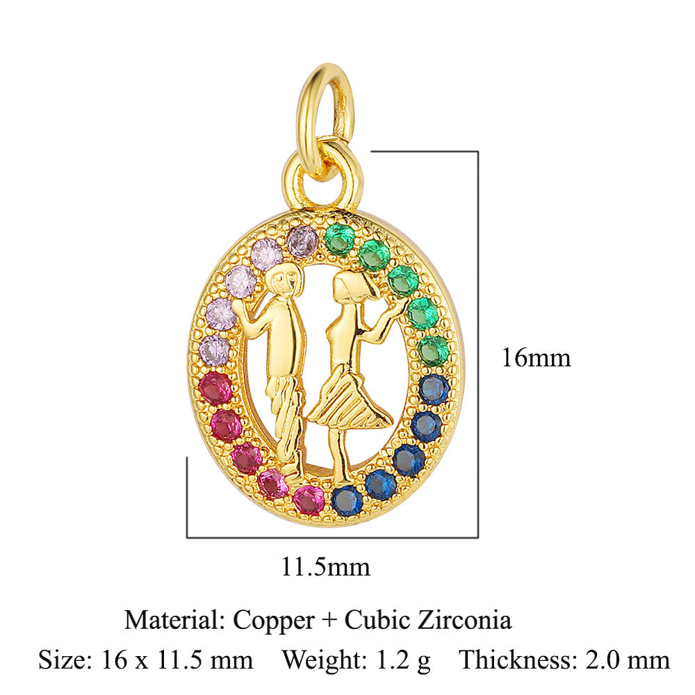 Virgin of the Cross Copper Zircon Pendant