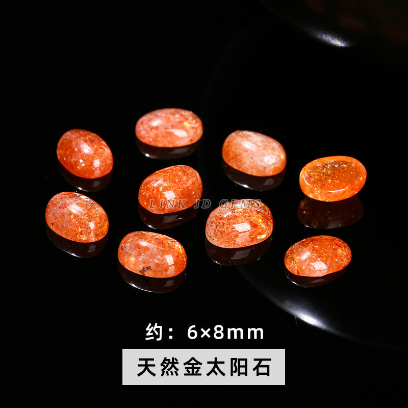 Natural crystal egg-shaped ring surface loose stone single loose bead