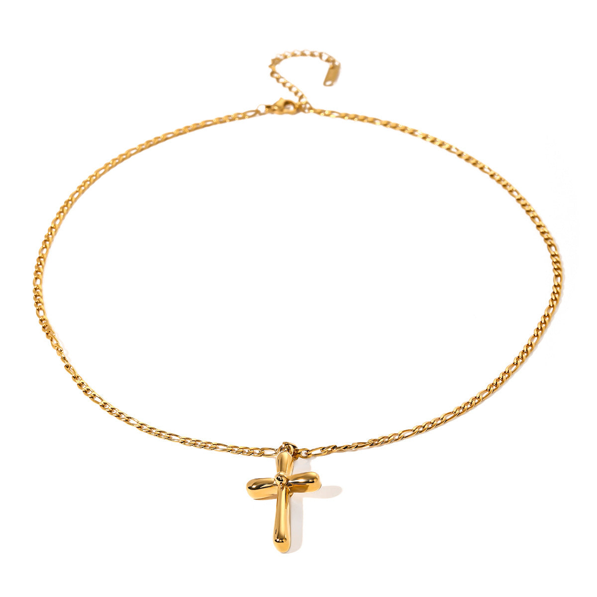 18k gold stainless steel cross necklace