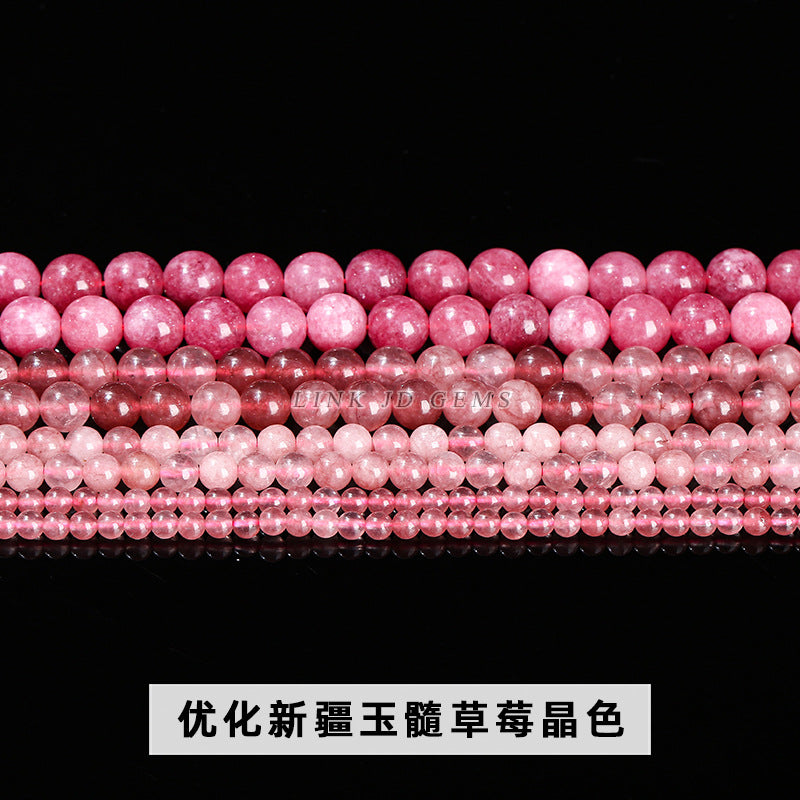 Imitation strawberry chalcedony loose beads