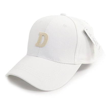 D Letter Embroidered Wide Brim Duckbill Cap