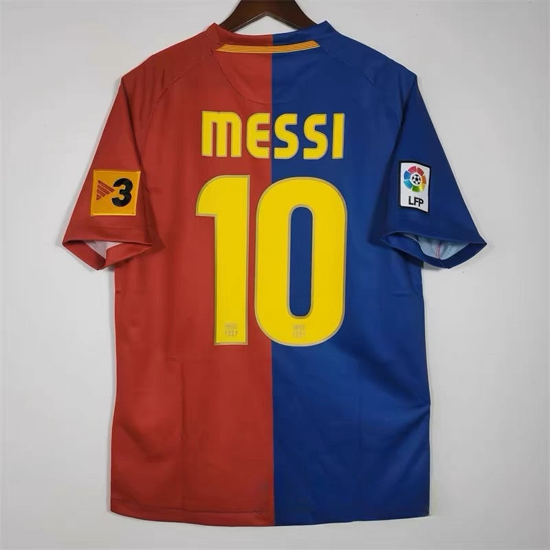 08-09 Barca 10 Messi Eto'o 14 Henry Xavi Iniesta Retro Home/Away Jersey