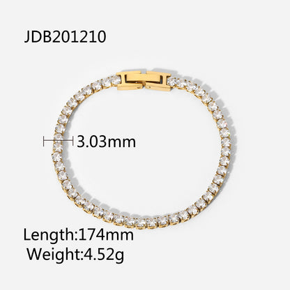 18K gold stainless steel inlaid zircon bracelet