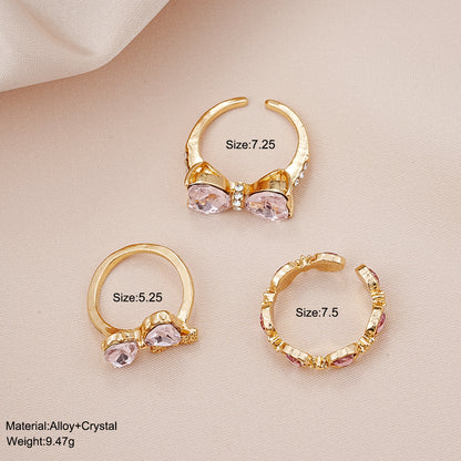 Butterfly ring open ring three piece set