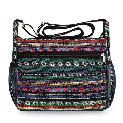 Ethnic striped canvas bag