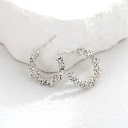 Personalized letter C hoop earrings