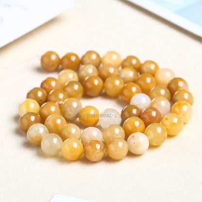 Yellow chalcedony loose beads DIY jewelry accessories