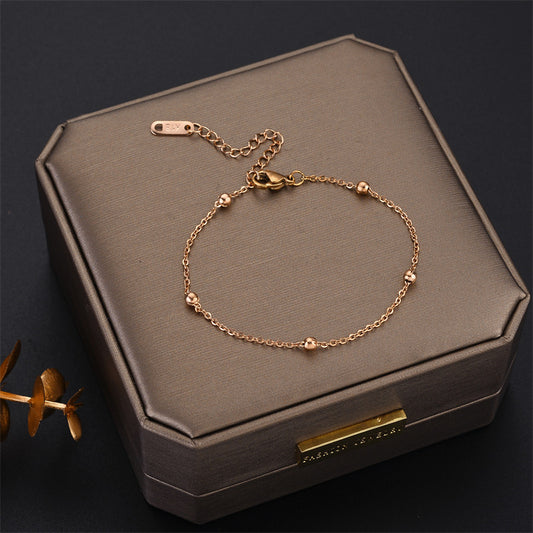 18K rose gold bead bracelet