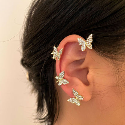 Rhinestone Butterfly Earrings