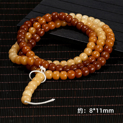 Pulsera de 108 cuentas de Buda con raíz de Bodhi de Duobao 