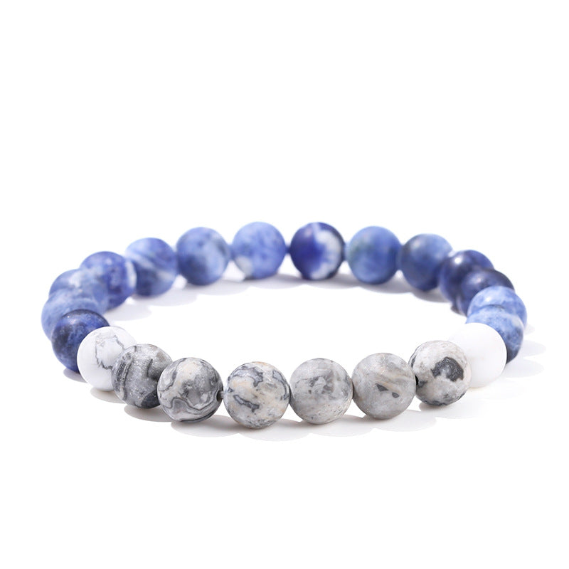 Frosted natural blue stone map stone bracelet