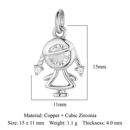 Boy Girl Butterfly Love Copper Zircon Pendant