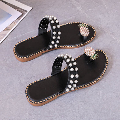 Pineapple pearl slippers