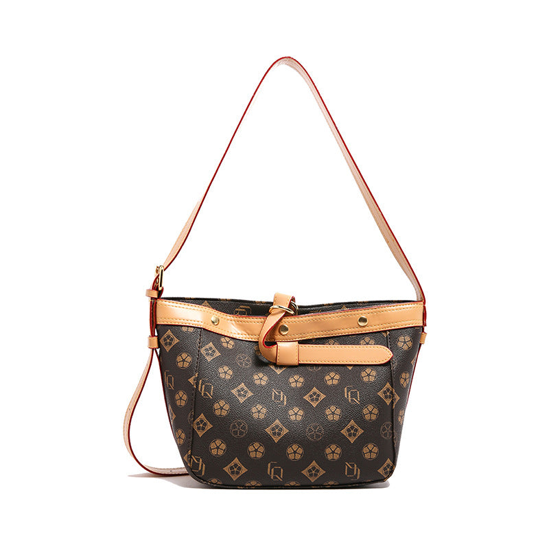 Printed letter shoulder crossbody tote bag