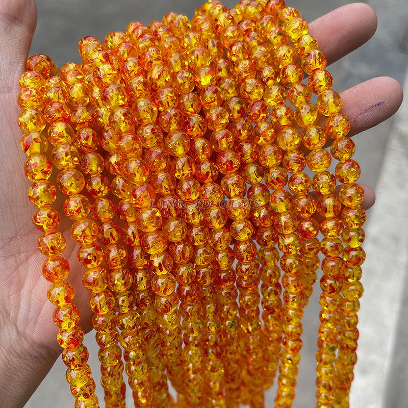 Synthetic popping amber round beads loose beads