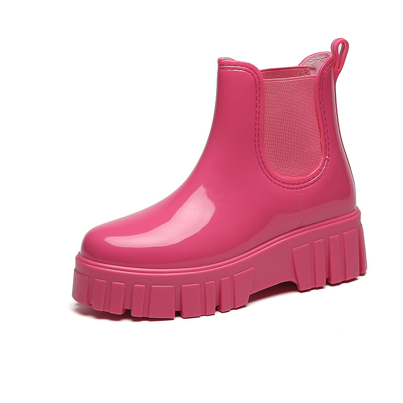 Rain shoes women's platform new candy color