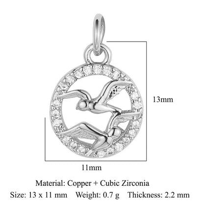 Butterfly Moon Rabbit Copper Zircon DIY Pendant