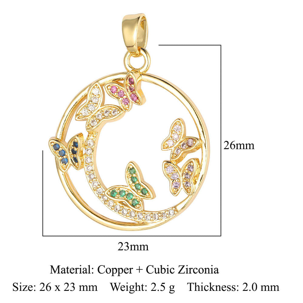 Unicorn love color zirconium copper micro-inlaid necklace pendant