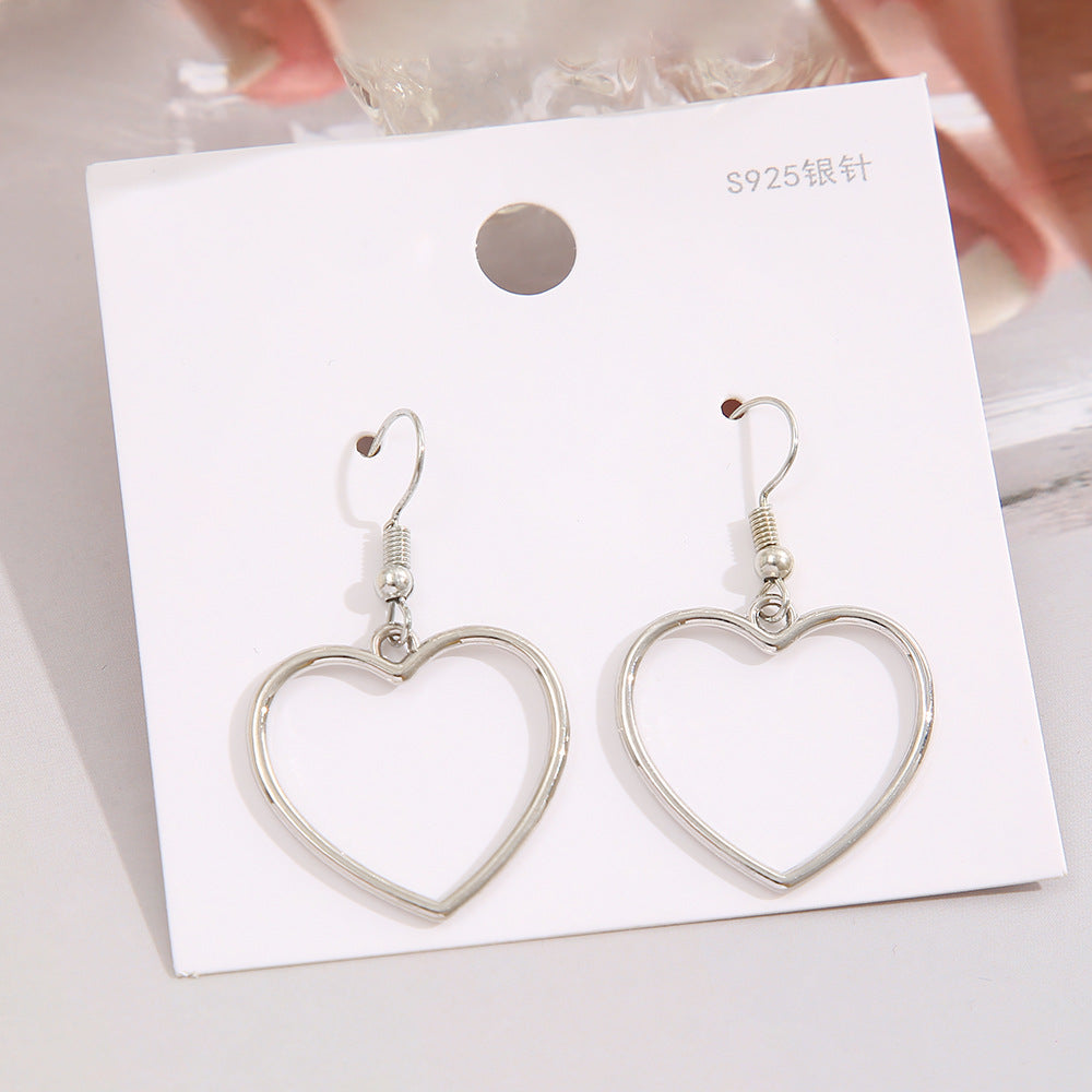 Hollow Geometric Sweet Heart Earrings