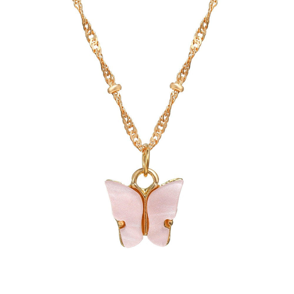 simple butterfly pendant necklace