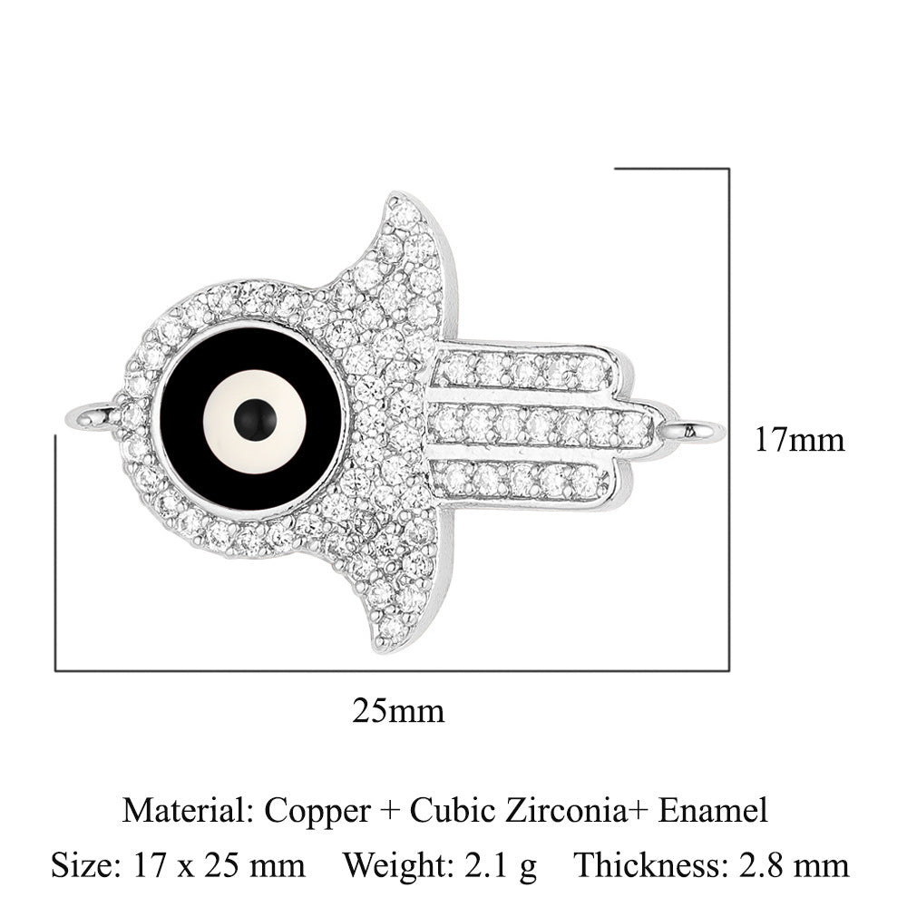 Double hole copper zircon jewelry bracelet connection accessories