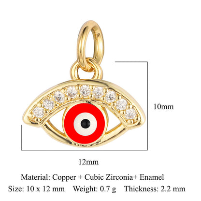 Seven Beads Devil's Eye Copper Zircon Pendant