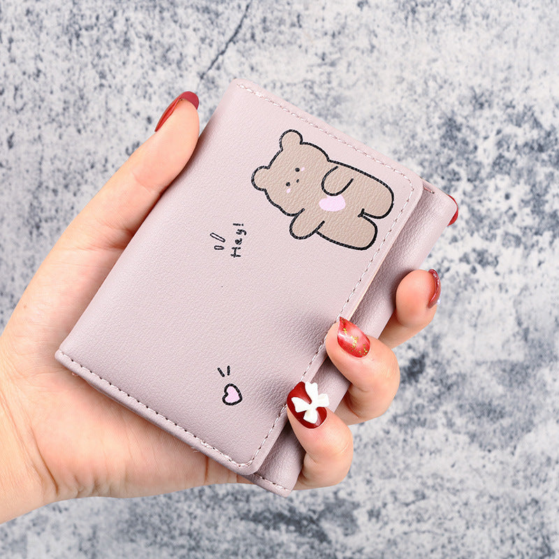 Short printed cute wallet