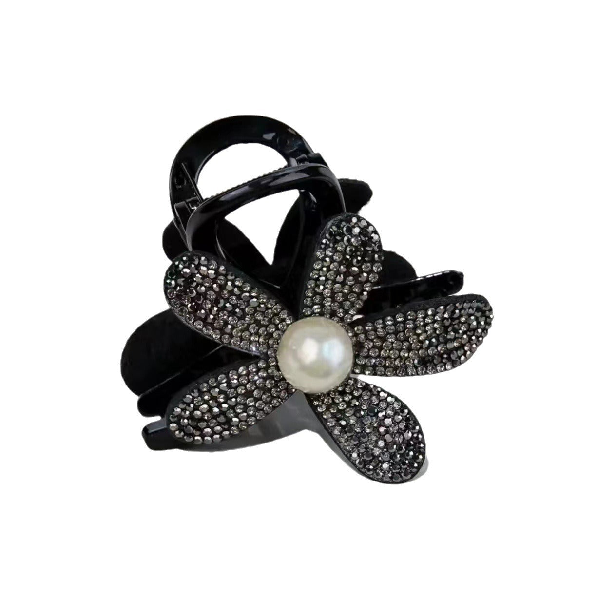 Bead rhinestone flower grab clip girl