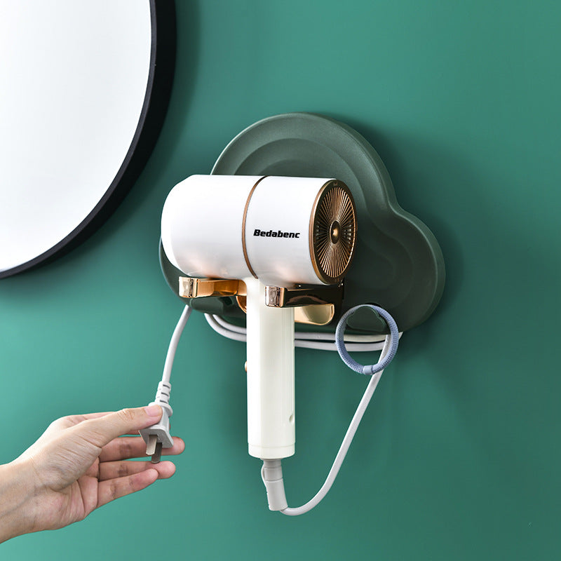 Cloud Hair Dryer HolderNo Hole Wall Mounted Folding Shelf