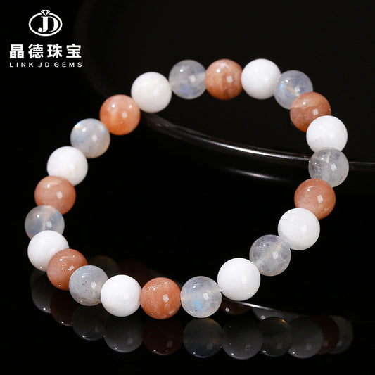 Natural moonstone mixed bracelet.