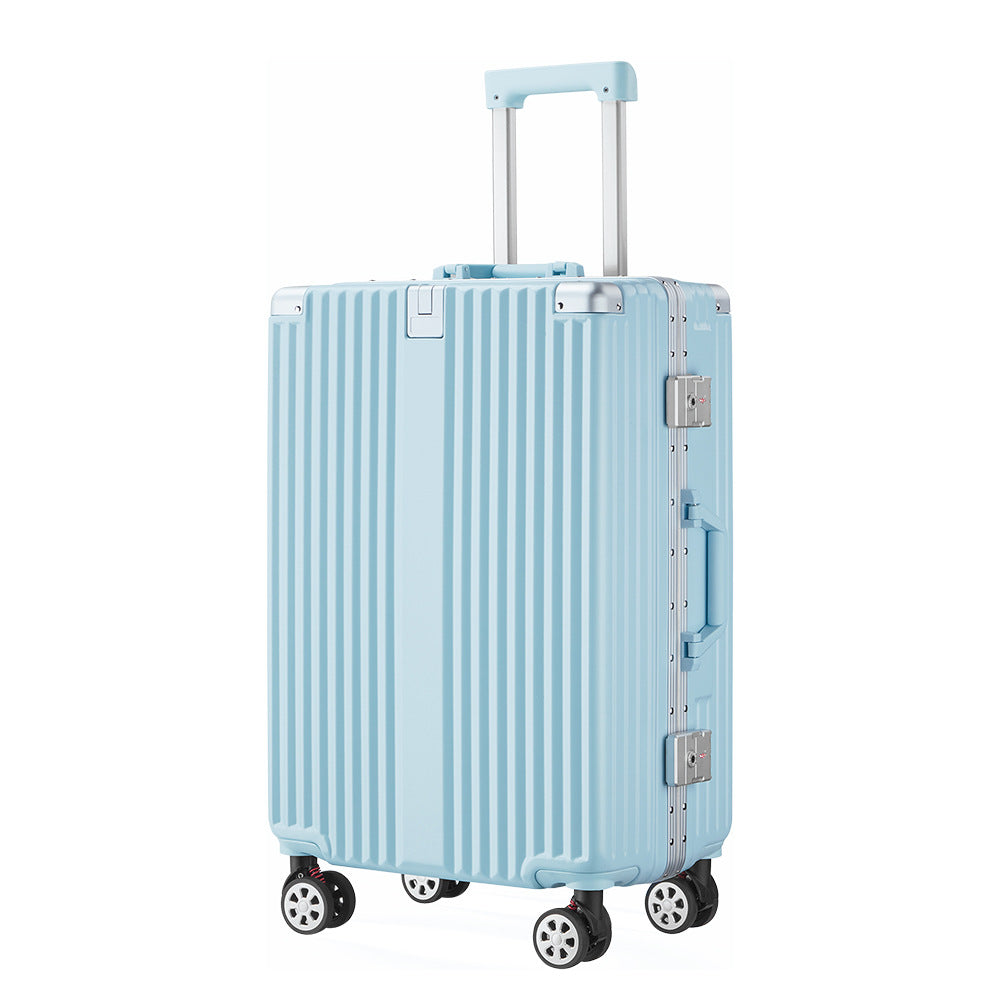 Aluminum frame suitcase 24 inch multi-function password trolley case