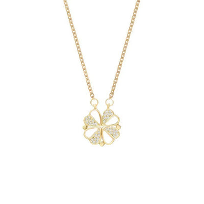 Flower Magnetic Pendant Necklace: Elegant Dual Wear